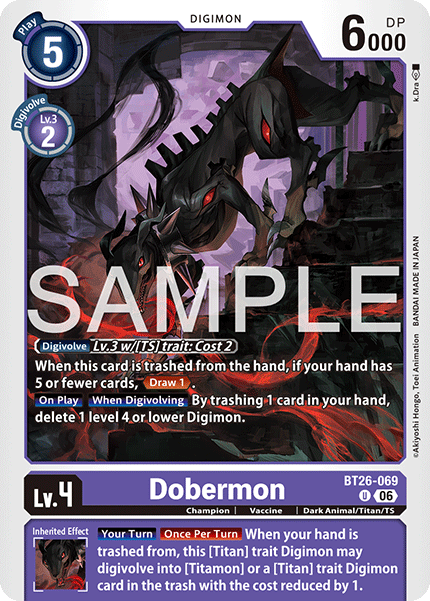 (Pre-order 28/08/2026) Dobermon (BT26-069) Uncommon