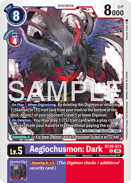 (Pre-order 28/08/2026) Aegiochusmon: Dark (BT26-073) Rare