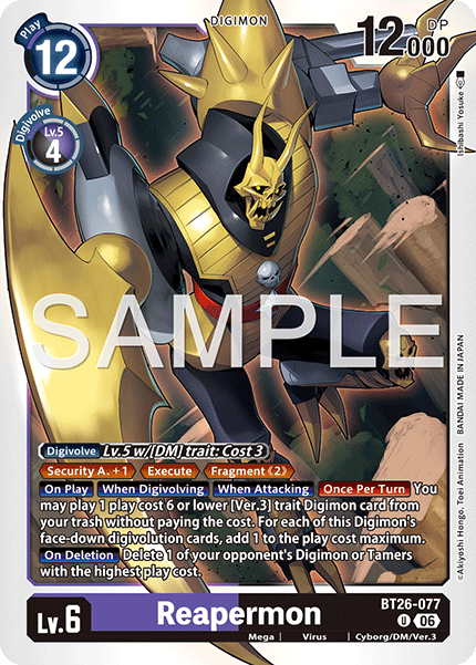 (Pre-order 28/08/2026) Reapermon (BT26-077) Uncommon