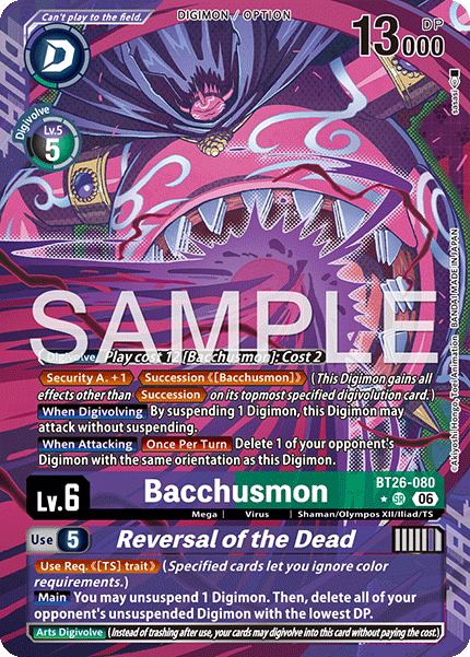 (Pre-order 28/08/2026) Bacchusmon/Reversal of the Dead (BT26-080) Alternative Art