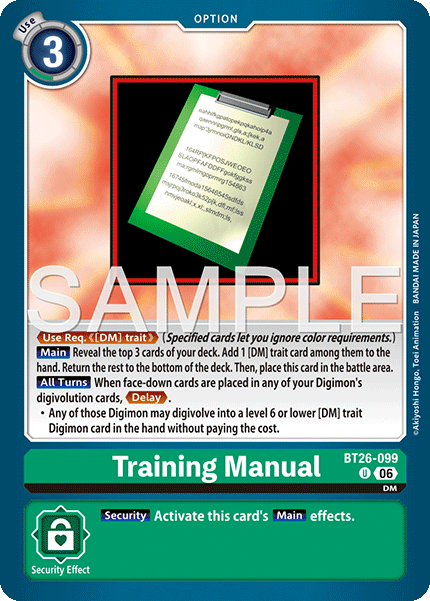 (Pre-order 28/08/2026) Training Manual (BT26-099) Uncommon