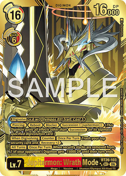 Jupitermon: Wrath Mode (BT26-103) 2 Stars Gold Rare
