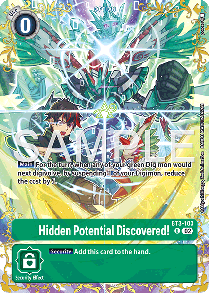 Hidden Potential Discovered! (BT3-103) Reprint BT25