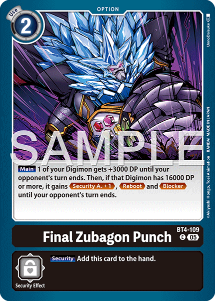 Final Zubagon Punch (BT4-109) Digimon Generation [AD01]