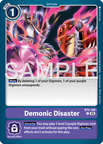 (Pre-order 27/03/2026) Demonic Disaster (BT5-106) Digimon Generation [AD01]