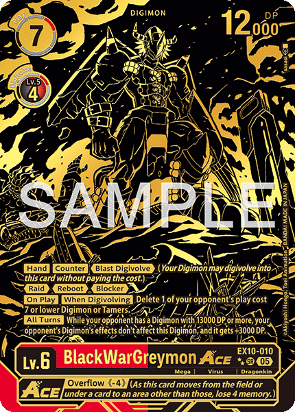 BlackWarGreymon ACE (EX10-010) 2 Stars Gold Rare