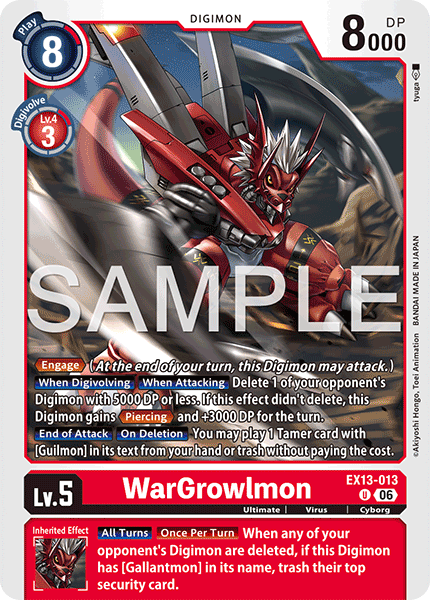 (Pre-order 2nd October 2026) WarGrowlmon (EX13-013) Uncommon