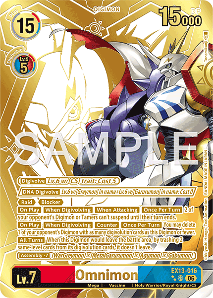 (Pre-order 2nd October 2026) Omnimon (EX13-016) Gold Finish