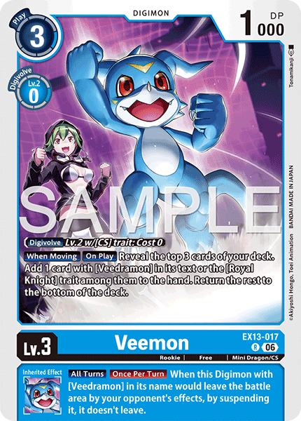 (Pre-order 2nd October 2026) Veemon (EX13-017) Rare