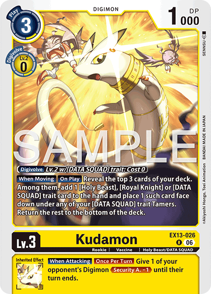 (Pre-order 2nd October 2026) Kudamon (EX13-026) Rare