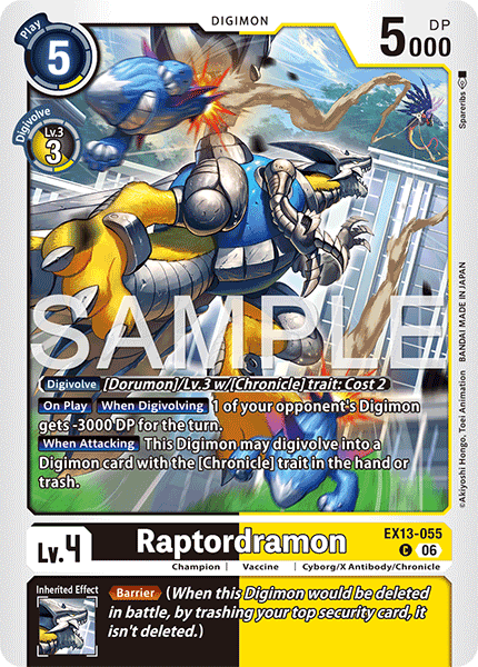 (Pre-order 2nd October 2026) Raptordramon (EX13-055) Common