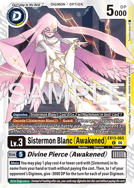 (Pre-order 2nd October 2026) Sistermon Blanc (Awakened)/Divine Pierce (Awakened) (EX13-065) Rare