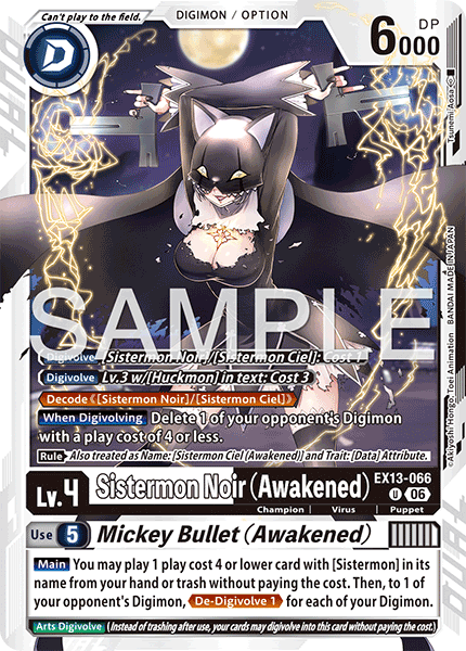 (Pre-order 2nd October 2026) Sistermon Noir (Awakened)/Mickey Bullet (Awakened) (EX13-066) Uncommon