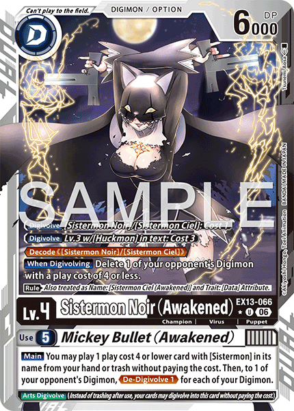 Sistermon Noir (Awakened)/Mickey Bullet (Awakened) (EX13-066) Limited Uncommon