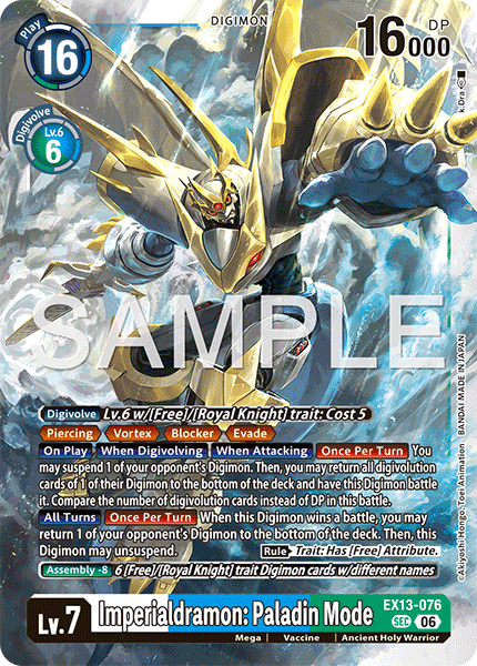 (Pre-order 2nd October 2026) Imperialdramon: Paladin Mode (EX13-076) Secret Rare