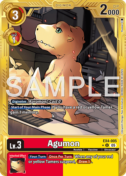 (Pre-order 27/03/2026) Agumon (EX4-005) Digimon Generation [AD01] Gold