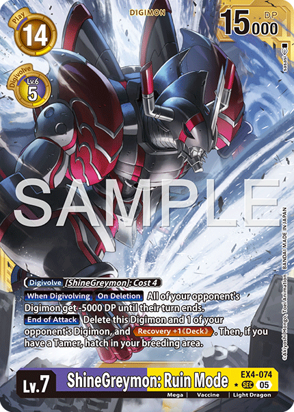 ShineGreymon: Ruin Mode (EX4-074) Digimon Generation [AD01] Gold