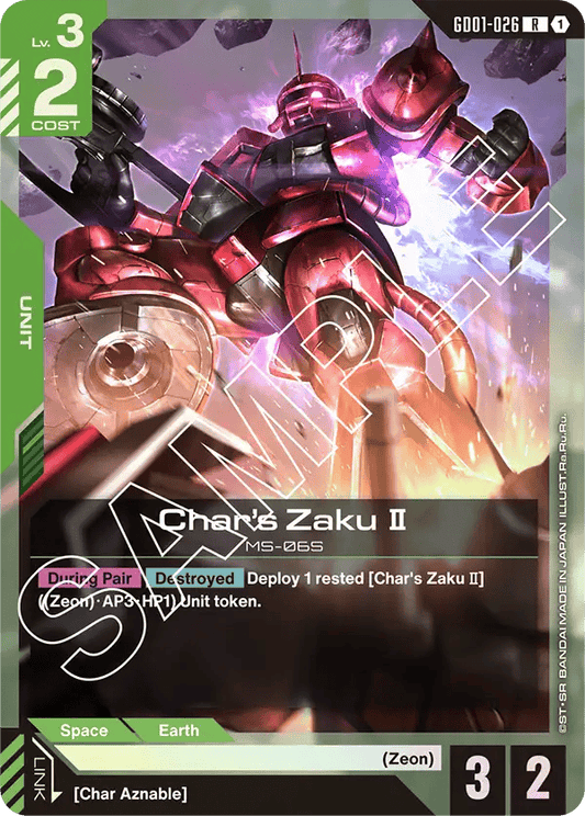 GD01-026: Char’s Zaku II (Rare)