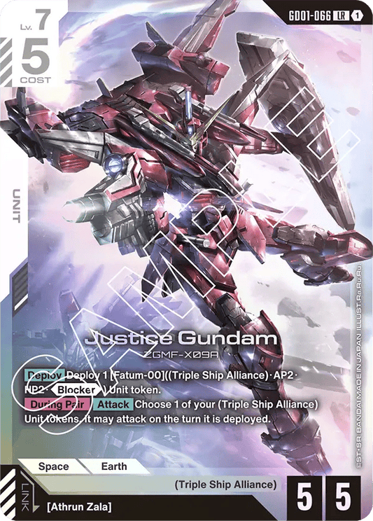 GD01-066: Justice Gundam (Legendary Rare)