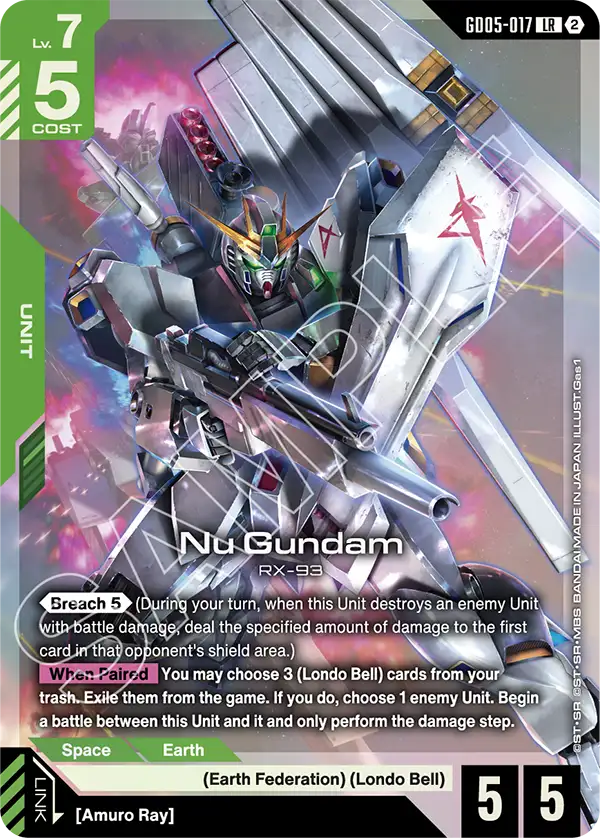 GD05-017: Nu Gundam (Legendary Rare)