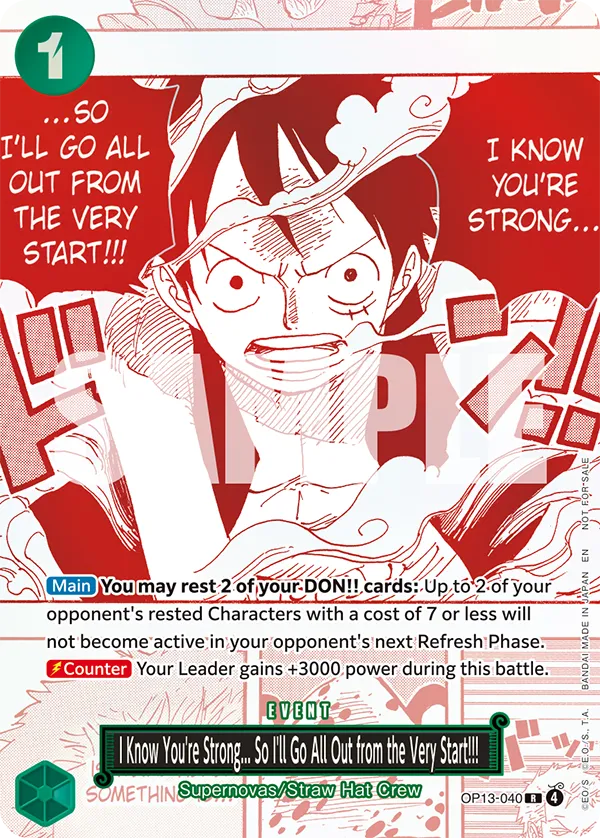 I Know You're Strong.. So I'll Go All Out from the Very Start!!! (OP13-040) 3rd Anniversary! TREASURE CAMPAIGN PACK