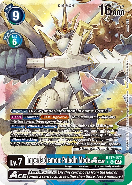 Imperialdramon: Paladin Mode Ace (BT17-077) Release Event Foil Textured Winner