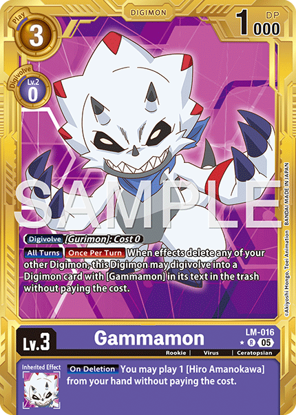 Gammamon (LM-016) Digimon Generation [AD01] Gold