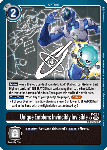 Unique Emblem: Invincibly Invisible (P-231) Box Topper