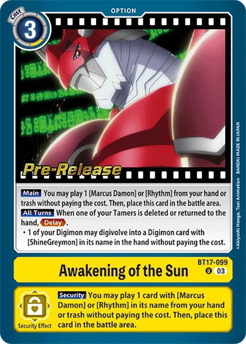 PreRelease Awakening of the Sun (BT17-099)-Uncommon