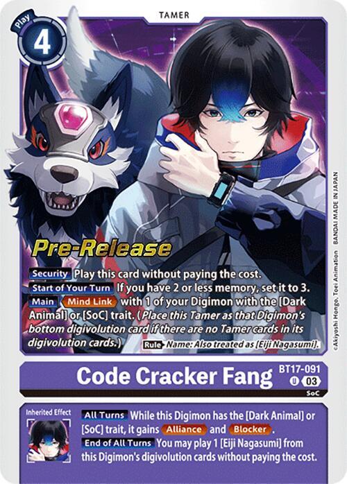 PreRelease Code Cracker Fang (BT17-091)-Uncommon