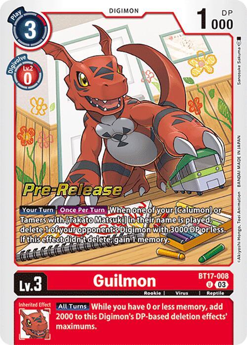 PreRelease Guilmon (BT17-008)-Uncommon