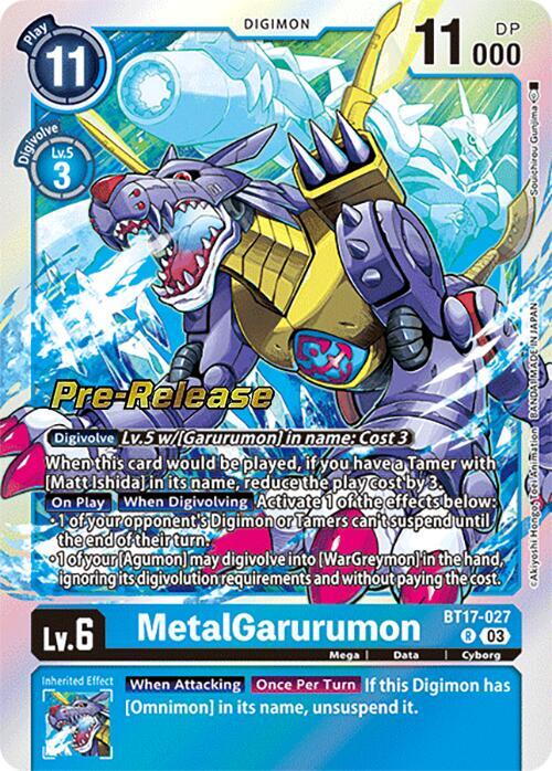 PreRelease MetalGarurumon (BT17-027)-Rare