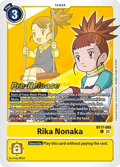 PreRelease Rika Nonaka (BT17-085)-Uncommon