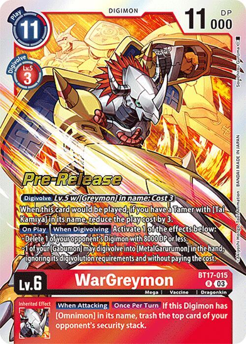 PreRelease WarGreymon (BT17-015)-Rare