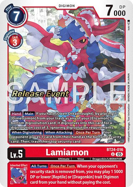 [Release Event Stamped] Lamiamon (BT24-016) Uncommon