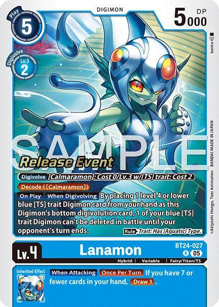 [Release Event Stamped] Lanamon (BT24-027) Rare