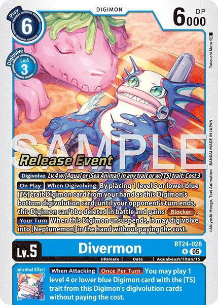 [Release Event Stamped] Divermon (BT24-028) Rare