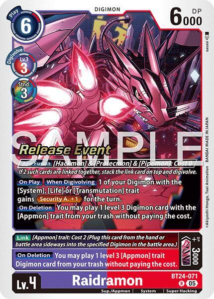 [Release Event Stamped] Raidramon (BT24-071) Rare