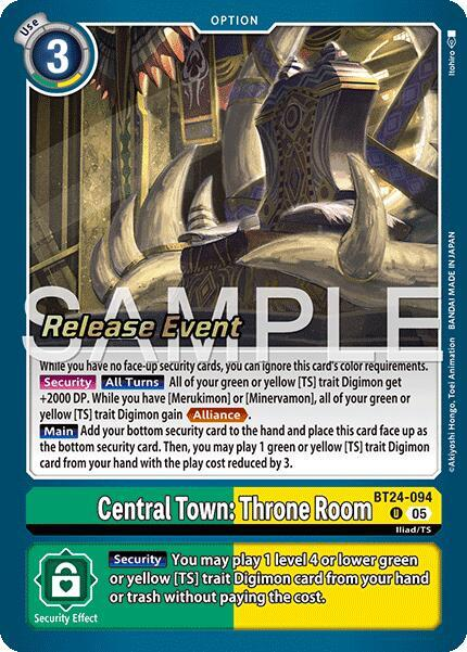 [Release Event Stamped] Central Town: Throne Room (BT24-094) Uncommon