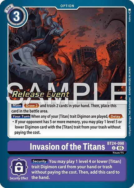 [Release Event Stamped] Invasion of the Titans (BT24-098) Uncommon