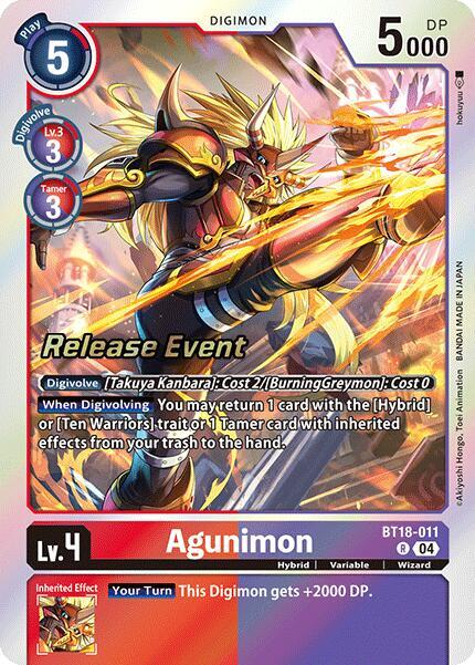 [Release Event Stamped] Agunimon (BT18-011) Rare