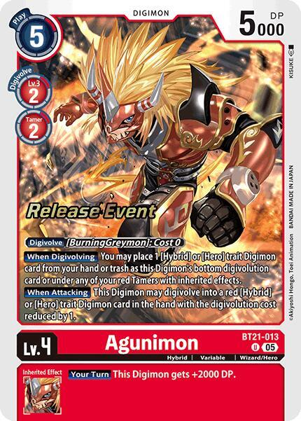 [Release Event Stamped] Agunimon (BT21-013) Uncommon