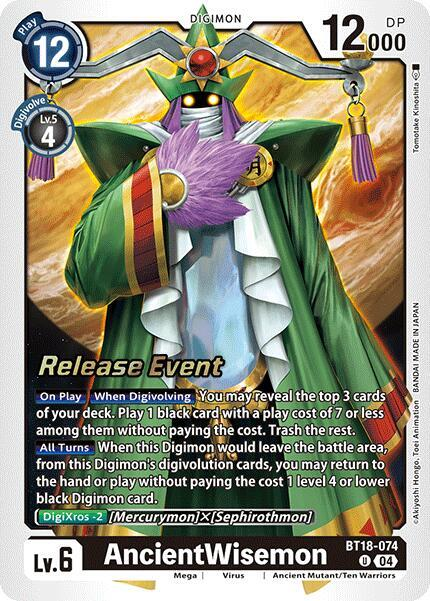 [Release Event Stamped] AncientWisemon (BT18-074) Uncommon