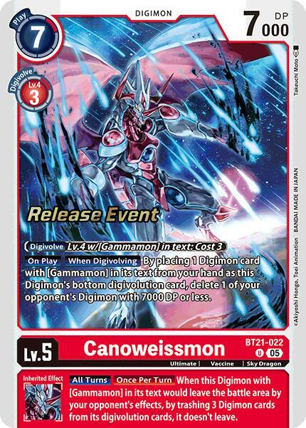 [Release Event Stamped] Canoweissmon (BT21-022) Uncommon