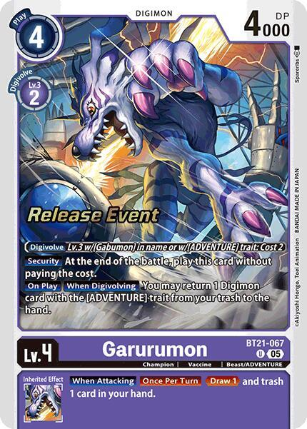 [Release Event Stamped] Garurumon (BT21-067) Uncommon