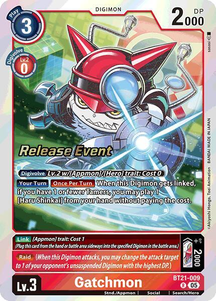 [Release Event Stamped] Gatchmon (BT21-009) Rare
