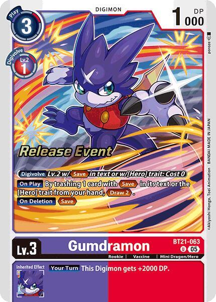 [Release Event Stamped] Gumdramon (BT21-063) Uncommon