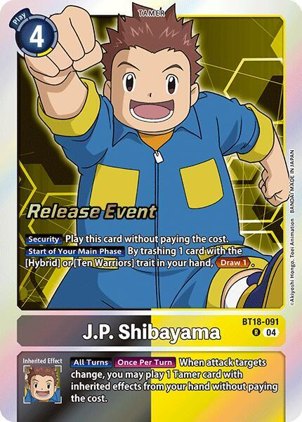 [Release Event Stamped] J.P. Shibayama (BT18-091) Rare