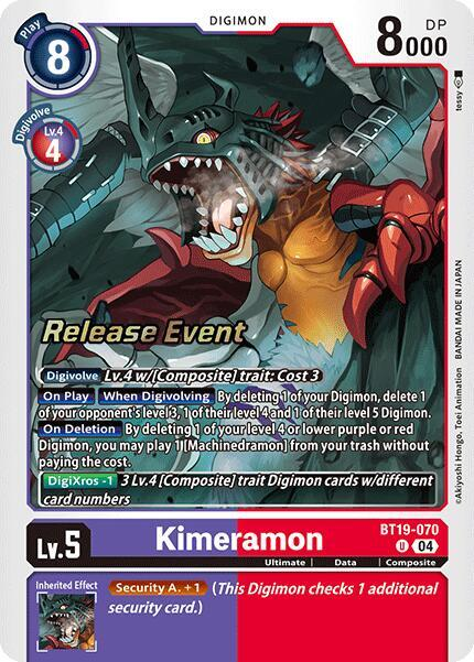[Release Event Stamped] Kimeramon (BT19-070) Uncommon