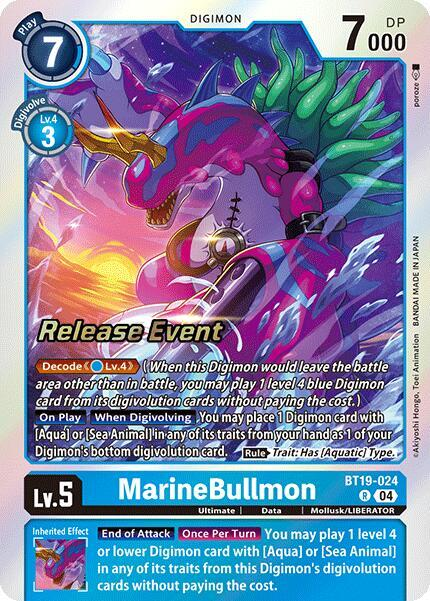 [Release Event Stamped] MarineBullmon (BT19-024) Rare